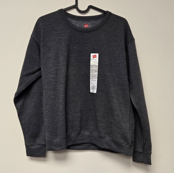 Hanes EcoSmart Sweatshirt Charcoal Heather L - Picture 1 of 6